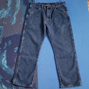 Wrangler Men's Dark Blue Straight Jeans